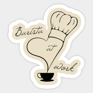 Barista at work, preparing coffee Sticker